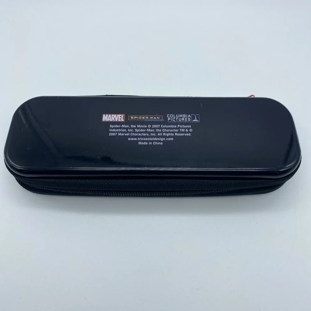 Amazing Spider‑Man 3 Black Zipper Pencil Case – Durable Plastic – 2.75x7.5